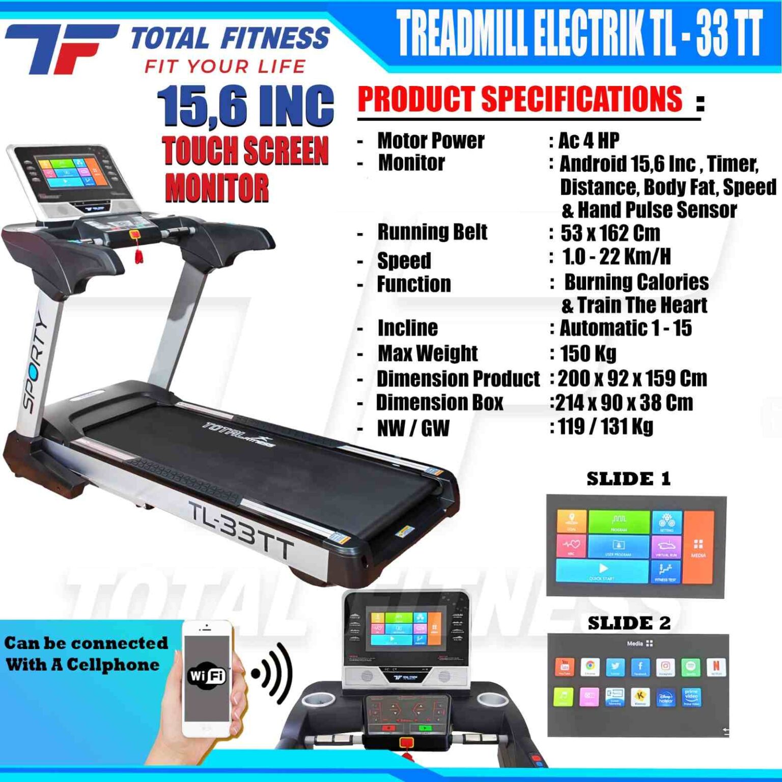 Spesifikasi-treadmillcocmmercial-tl33TT-totalfitness