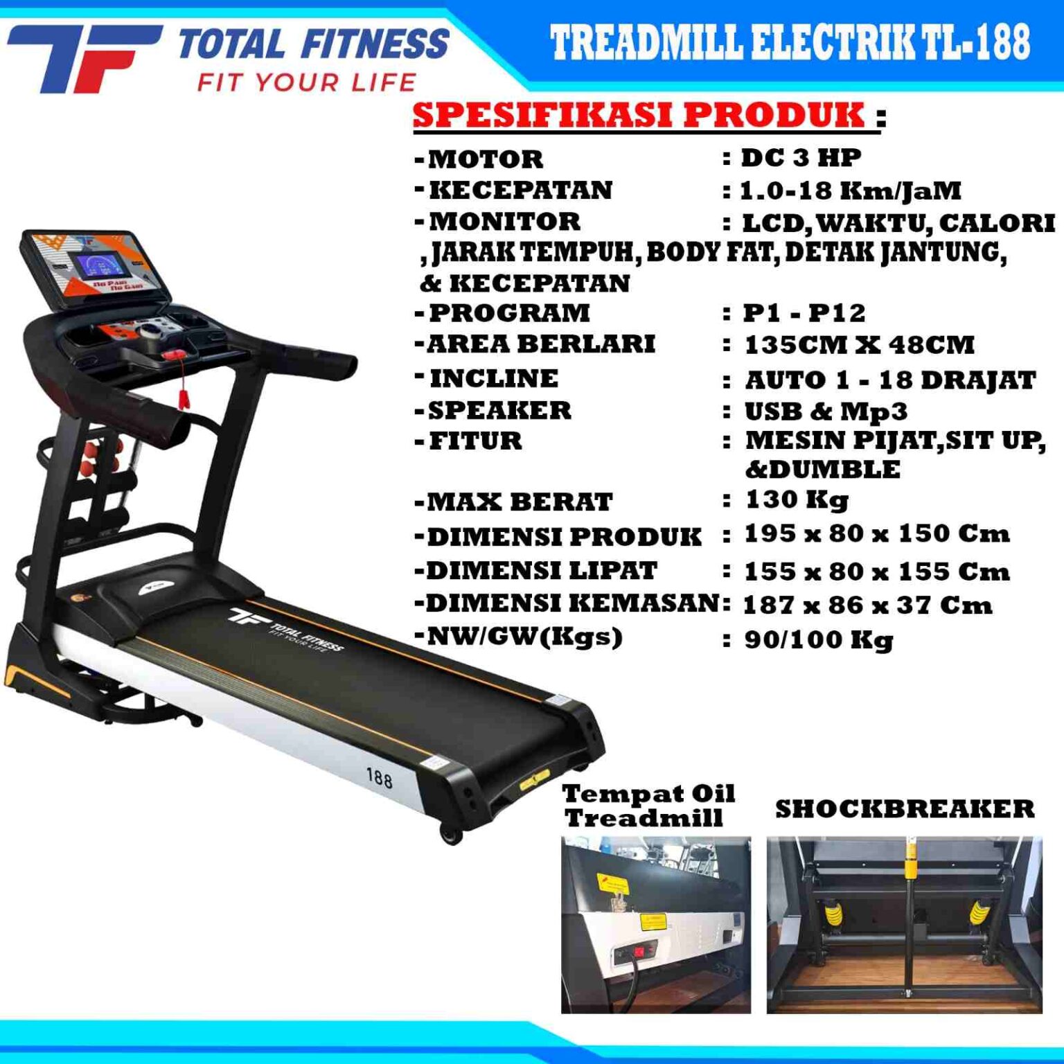 Spesifikasi-treadmillelektrik-tl188